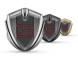 Bugatti Metall Kuppel Emblem Renn Stil Glänzend Kuppel